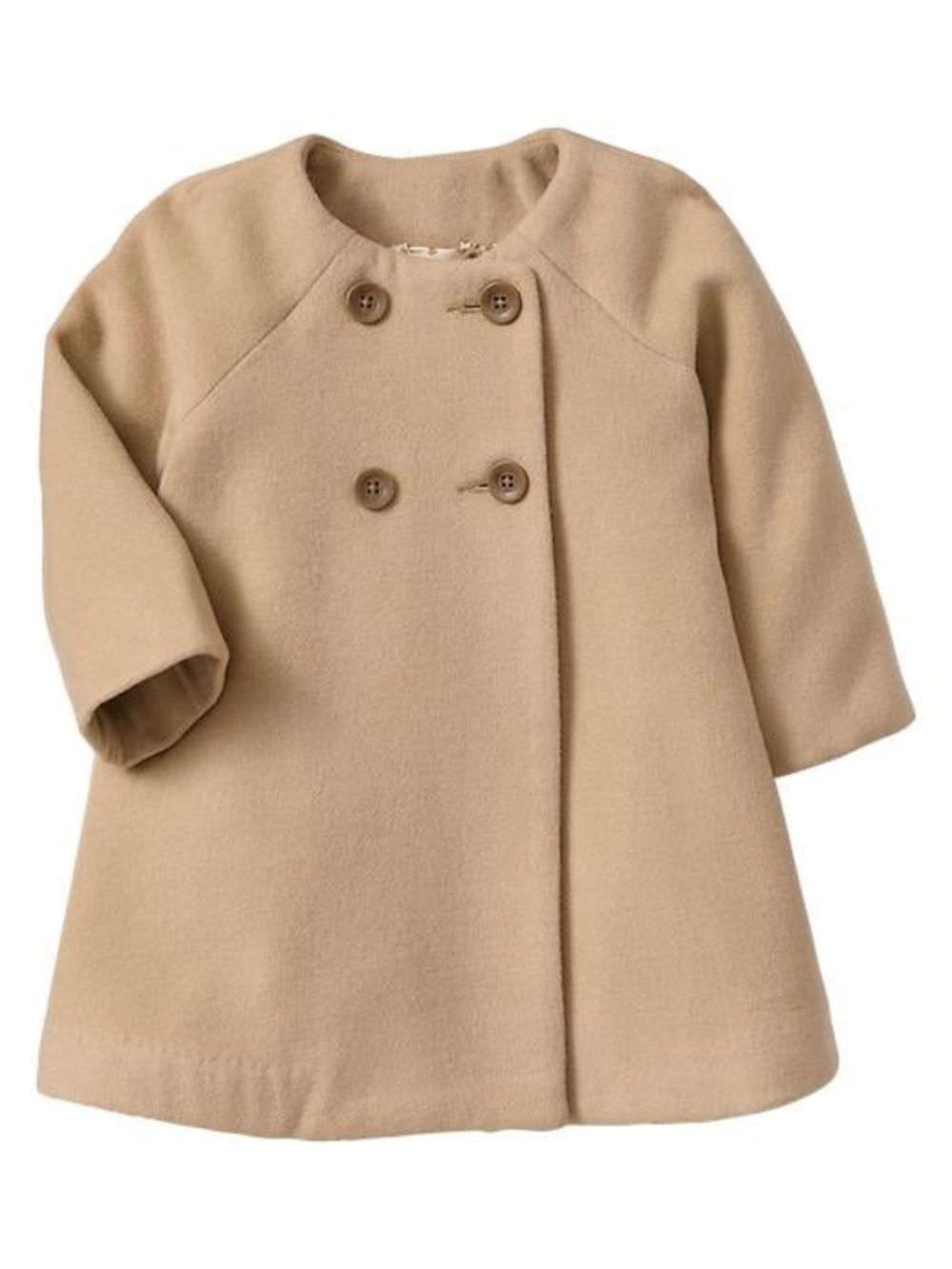 GAP Girls Double-Breasted Pea Coat in Tan